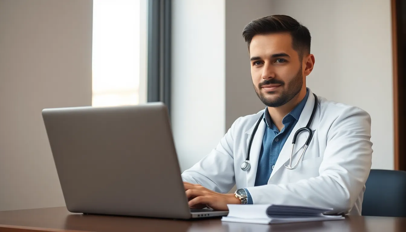 Doctor studying and comparing IELTS and OET exam requirements